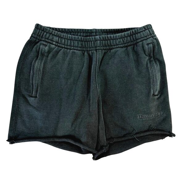 Adidas Humanrace Pharrell Williams Sport Upcycled Black Raw Hem Cut-off Shorts M - Picture 2 of 7